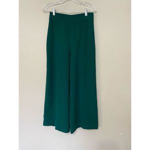 Zara Women's S Small Wide Leg Green Career Trousers